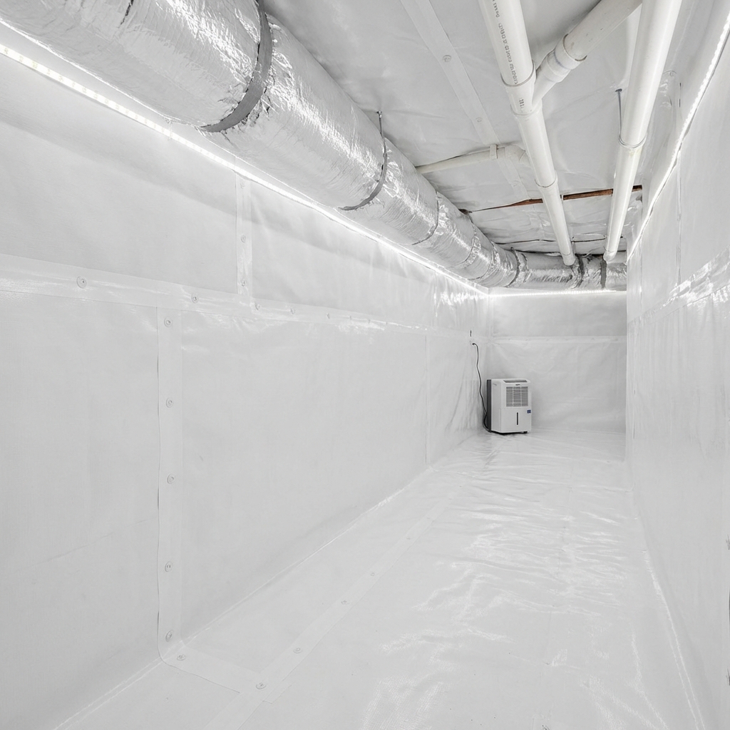 Crawl space showing moisture concerns that can affect Boise homes during irrigation season